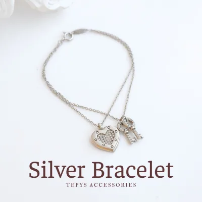 Lắc Tay Trái Tim 2 Chìa Khóa