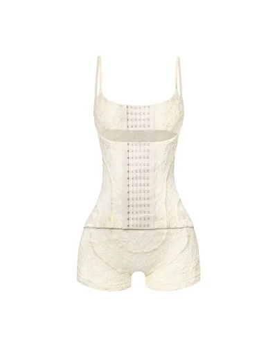 GEN LACE TAN PLAYSUIT