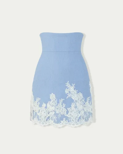 Vein Trace Corsetted Lace Mini Skirt