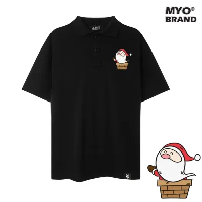 Áo Polo Vải Cá Sấu Cotton MYO In Hình Santa Claus