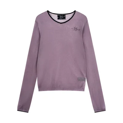 Faded Rose Sheer V-neck Knit