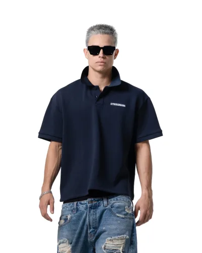 SSMA LOGO POLO T-SHIRT - DARK BLUE