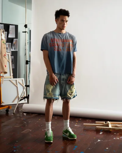 SSMA CURATED WASHED T-SHIRT - BLUE