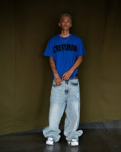 SSMA FADED LOGO T-SHIRT - BLUE