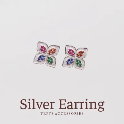 Bông Tai Bốn Lá Tứ Sắc