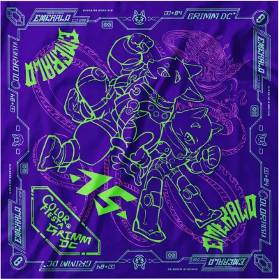 Khăn lụa cao cấp 70x70cm // Color Fiesta x Grimm DC