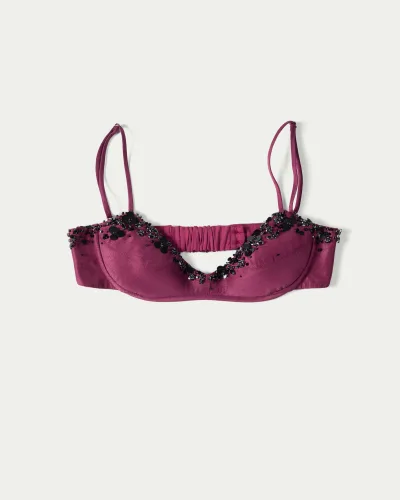 Lustrous Beaded Demi Bra Top