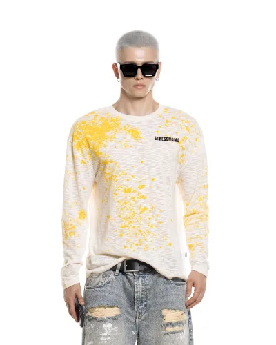 SUMMER26 SSMA SPLATTER LONGSLEEVE - CREAM