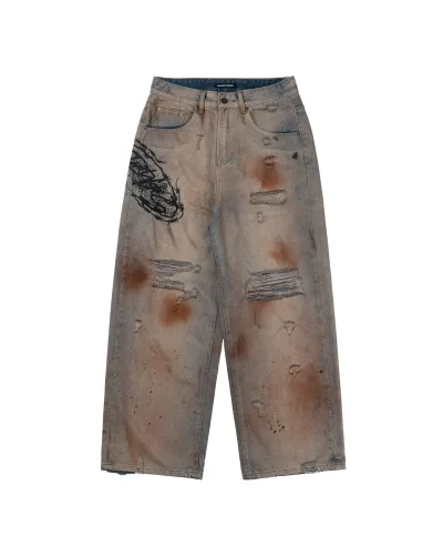 Quần dài Denim Pants Stain Distress
