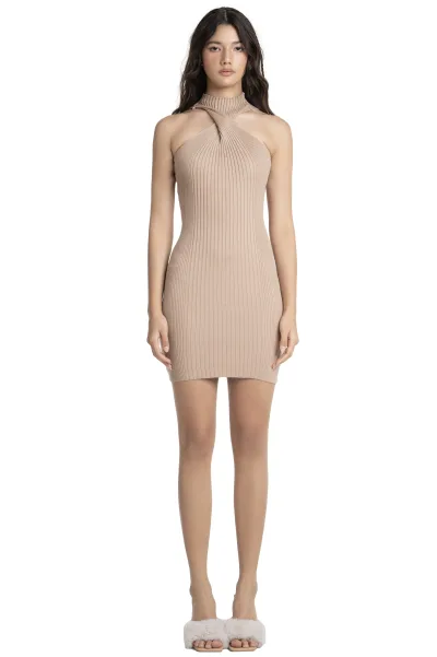 MONE DRESS - LIGHT BROWN