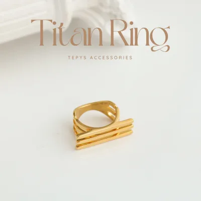 Nhẫn Titan Ba Đường Line Gold