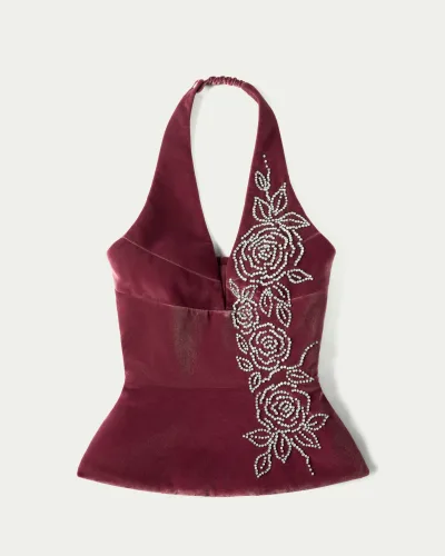 Ivonny Velvet Hand-Embellished Corset