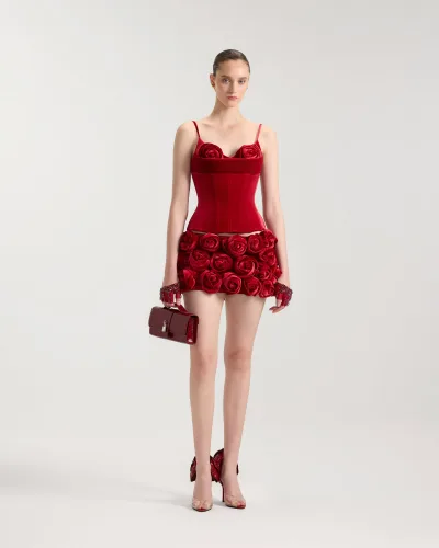 Bouquet Embroidered Mini Skirt