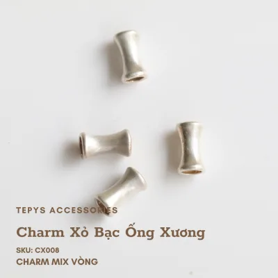 Charm Xỏ Bạc Ống Xương