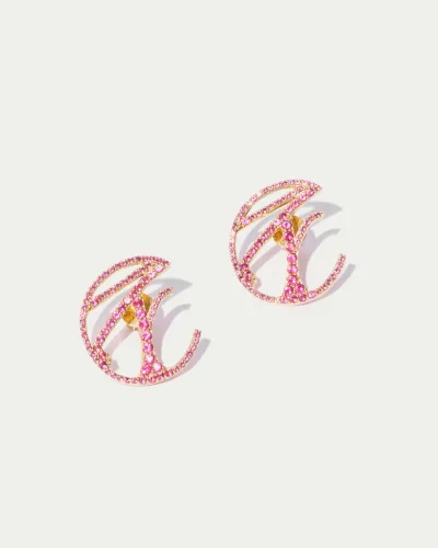 Fancì Oversized Logo Earrings With Pavé