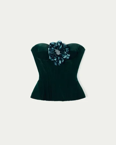 Bound Velvet Cupped Corset
