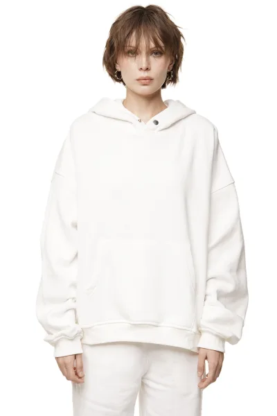 HOODED SWEATSHIRT - WHITE