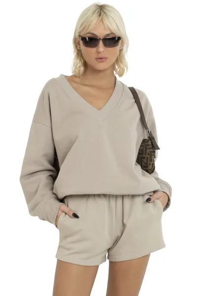 V NECK SWEATSHIRT - BALBOA MIST