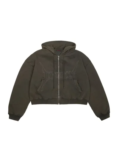 WASHED OUT ZIP UP HOODIE