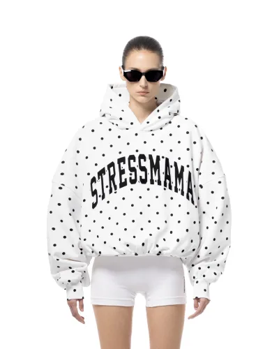 SSMA POLKA DOT HOODIE - WHITE