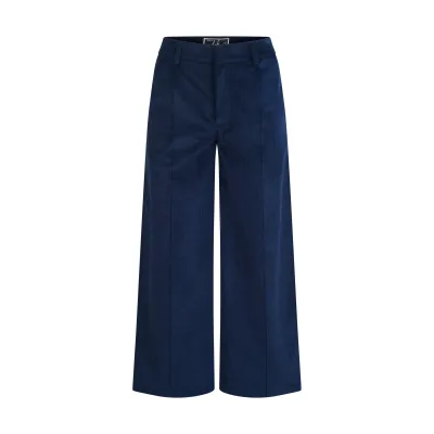 Blue Ribbed Velvet Pants