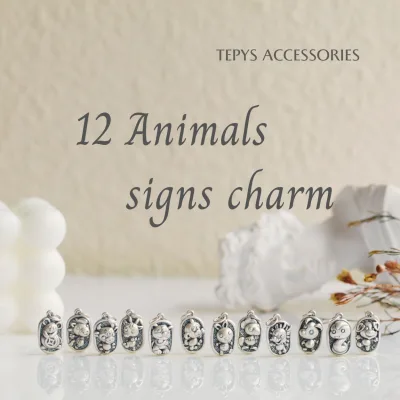 Charm 12 con giáp chủ đề bảo vệ phong cách Châu Á
