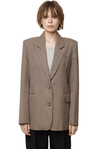 CLAUDE BLAZER - BROWN HOUNDSTOOTH