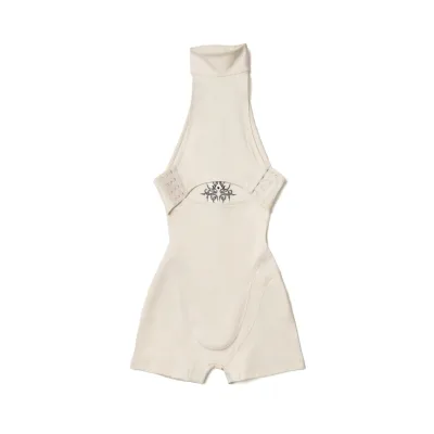 CAT TATTOO TAN PLAYSUIT