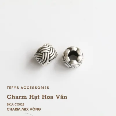 Charm Hạt Xỏ Có Hoa Văn