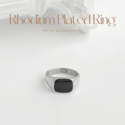 Nhẫn Xi Mạ Vihet Black Stone