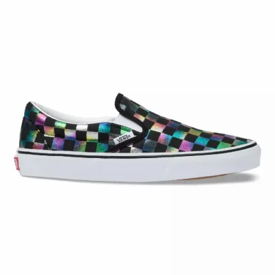 VANS IRIDESCENT CHECK SLIP-ON BLACK