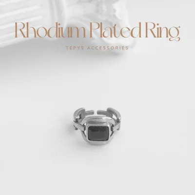 Nhẫn Xi Mạ Stone Black Lyos