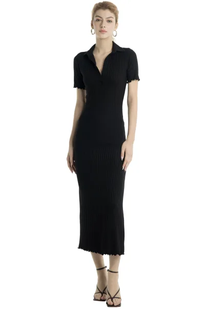 SVC POLO DRESS - BLACK