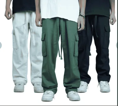 Quần Kaki Hộp Suông Cargo Pants sợi Kaki cotton định lượng 330gsm