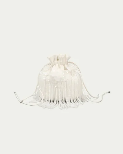Myrtle Hand-Embellished Drawstring Mini Bag