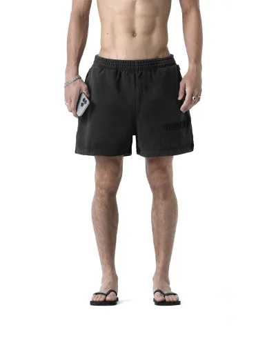 SSMA WASHED SWEAT SHORTS - BLACK