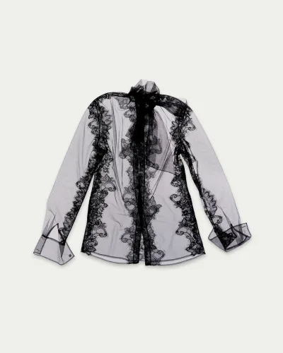 Sheathless Sheer Lace Shirt