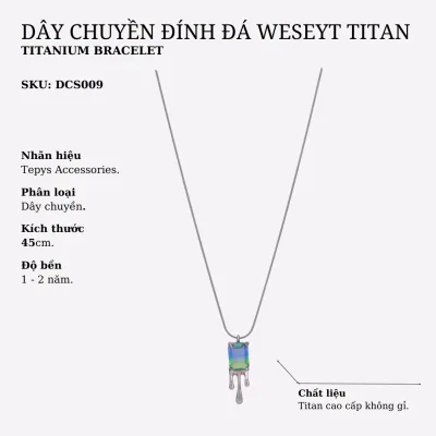 Dây chuyền đính đá Weseyt Titan Silver - DCS009