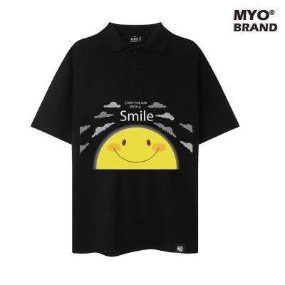 Áo Polo Cá Sấu Cotton MYO In Hình Smile