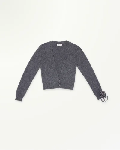 Fingerpull Wool Cardigan