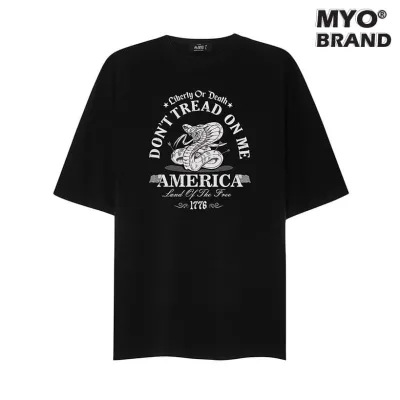 Áo Thun Tay Lỡ MYO Vải Cotton In Hình Dont Tread On Me