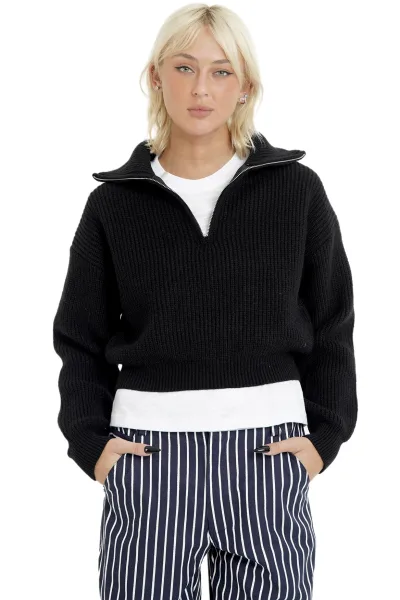 KARO SWEATER - BLACK