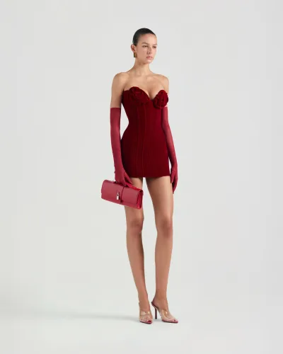 Doppia Velvety Flower Mini Dress