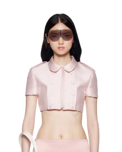 Unmesh Wool-blend Cropped Top