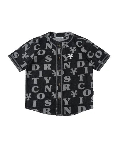 Áo Sơ Mi Letters Monogram Denim Jersey Shirt