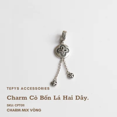 Charm Cỏ Bốn Lá Hai Dây