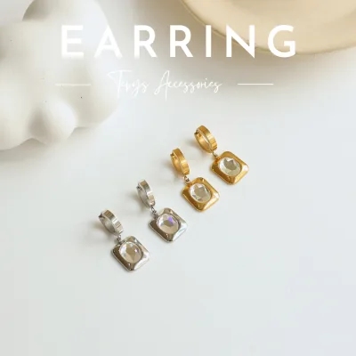 White Stone Earring