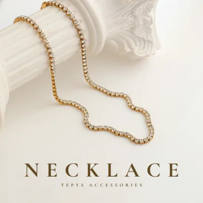 Dây chuyền đính đá Jena Titan Gold - DC146