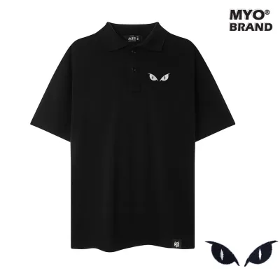 Áo Polo Nam Nữ Form Rộng MYO Thêu Hình Đôi Mắt