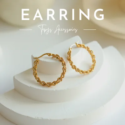 Gold Braided Earring